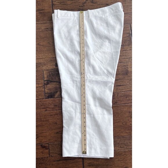 J. Crew Women Linen Blend White Wide Leg Sz 22 Pant High Rise Slash Pocket LINEN - Picture 12 of 14